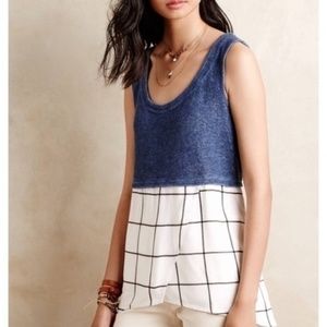 Anthropologie Deletta WindowpaneTank Size X-Small